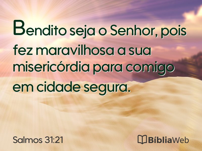 Salmos 31:21 em imagem para compartilhar