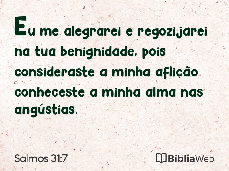 Salmos 31:7 em imagem para compartilhar