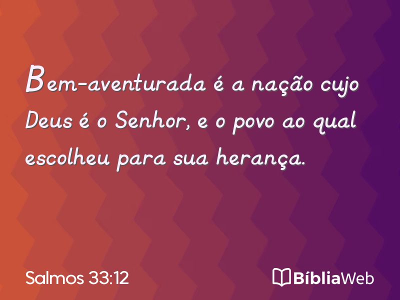 Salmos 33:12 em imagem para compartilhar
