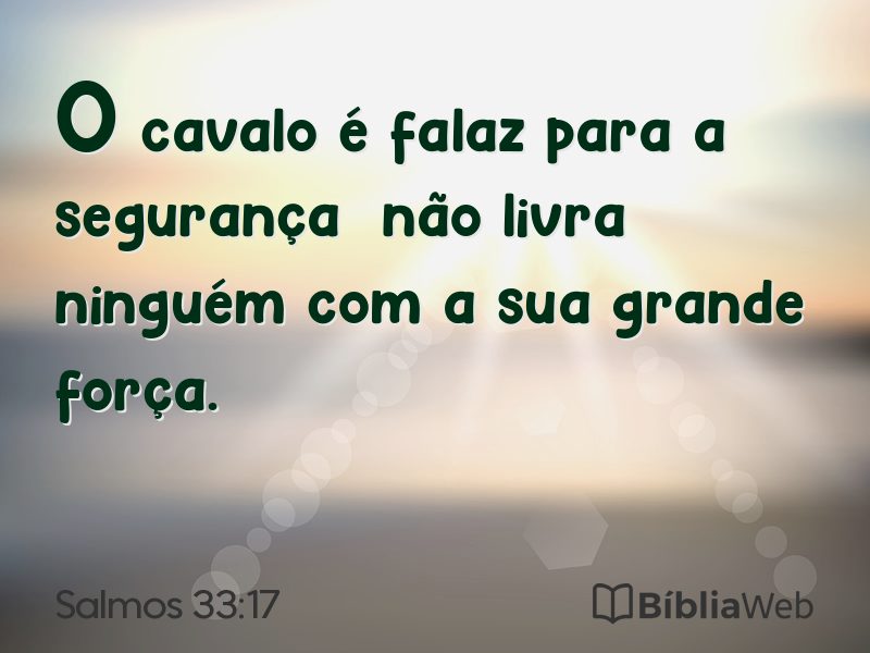 Salmos 33:17 em imagem para compartilhar