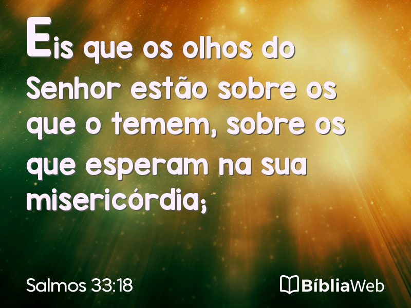 Salmos 33:18 em imagem para compartilhar