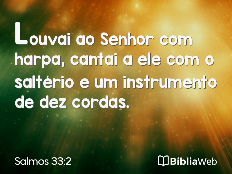 Salmos 33:2 em imagem para compartilhar