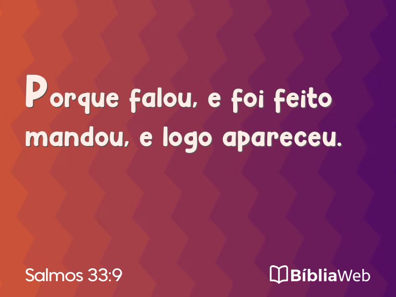 Salmos 33:9 em imagem para compartilhar