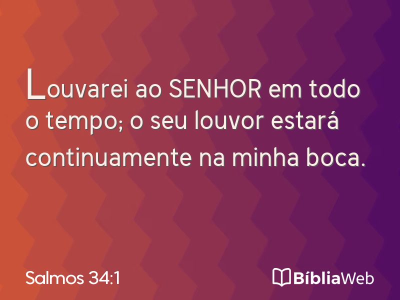 Salmos 34:1 em imagem para compartilhar