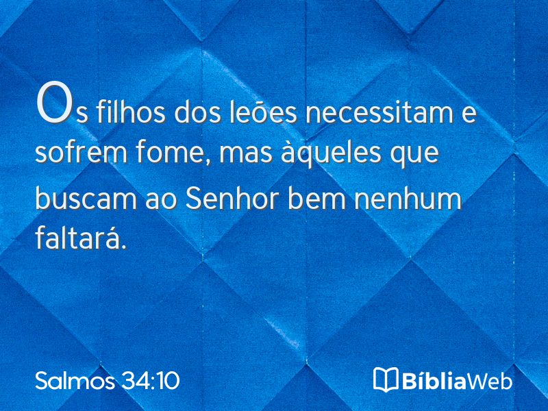 Salmos 34:10 em imagem para compartilhar