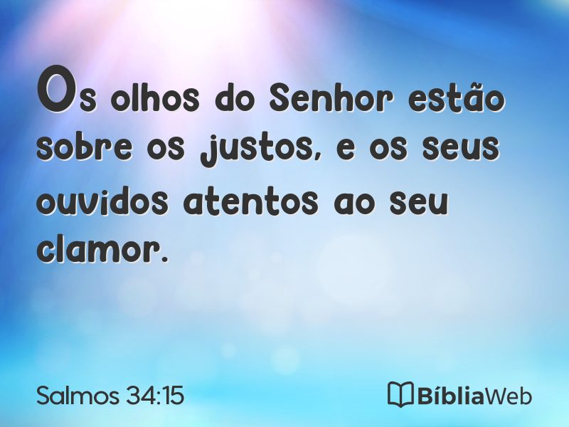 Salmos 34:15 em imagem para compartilhar