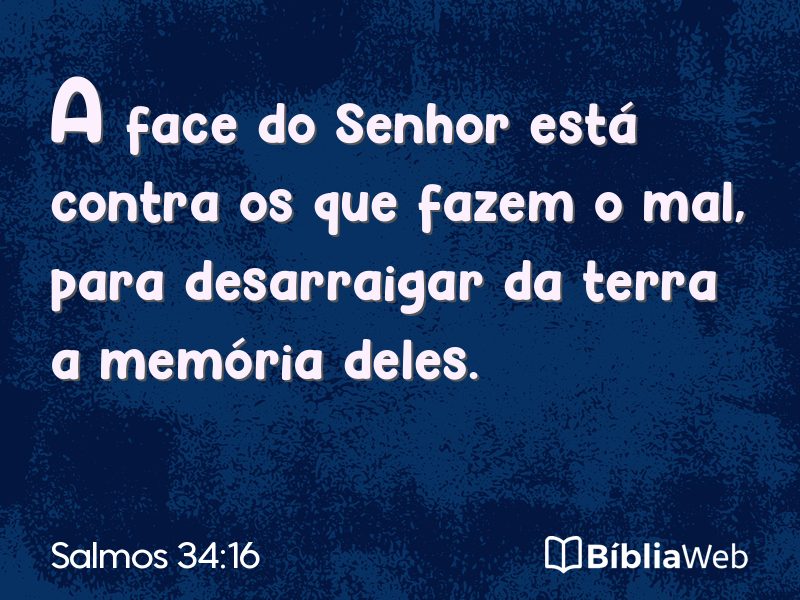Salmos 34:16 em imagem para compartilhar