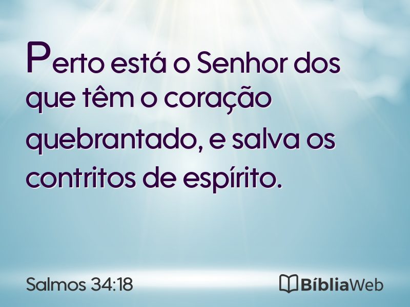 Salmos 34:18 em imagem para compartilhar