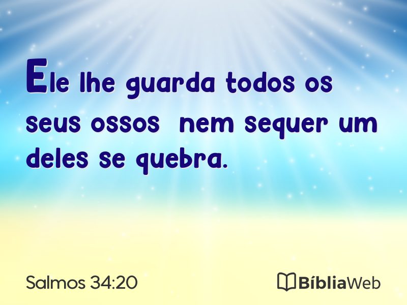 Salmos 34:20 em imagem para compartilhar