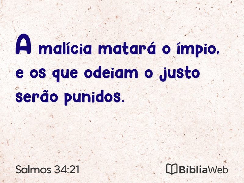 Salmos 34:21 em imagem para compartilhar