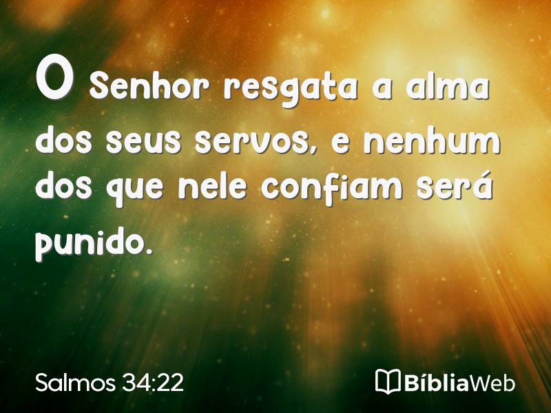 Salmos 34:22 em imagem para compartilhar