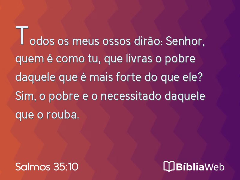 Salmos 35:10 em imagem para compartilhar