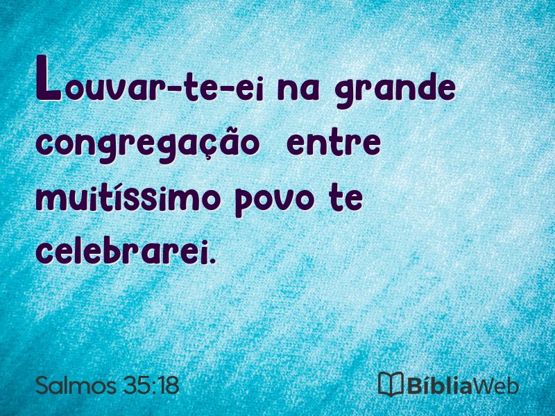 Salmos 35:18 em imagem para compartilhar