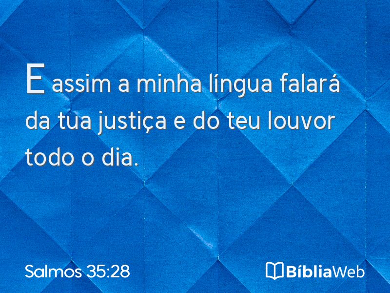 Salmos 35:28 em imagem para compartilhar