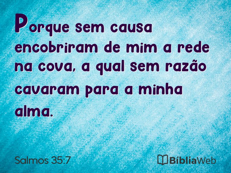 Salmos 35:7 em imagem para compartilhar