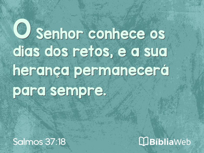 Salmos 37:18 em imagem para compartilhar