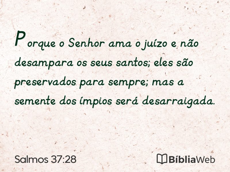 Salmos 37:28 em imagem para compartilhar