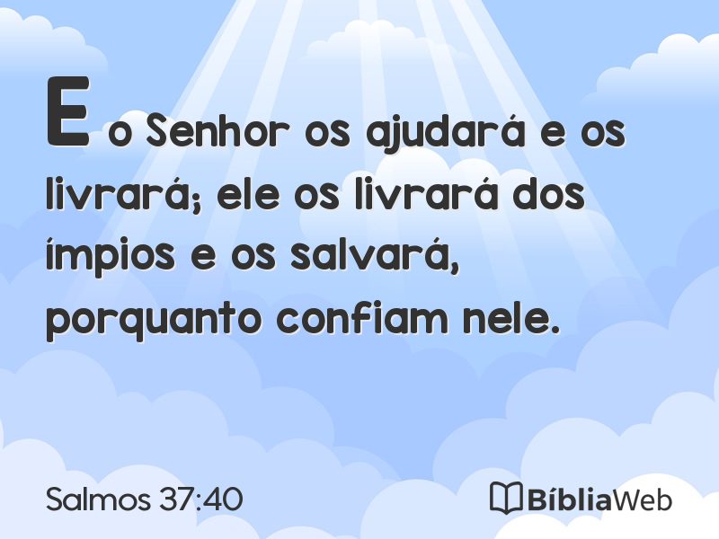 Salmos 37:40 em imagem para compartilhar