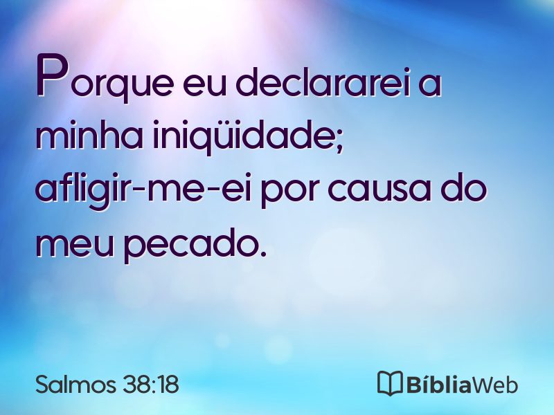 Salmos 38:18 em imagem para compartilhar
