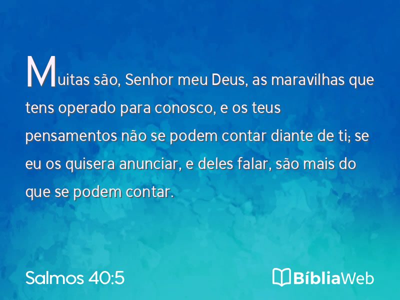 Salmos 40:5 em imagem para compartilhar