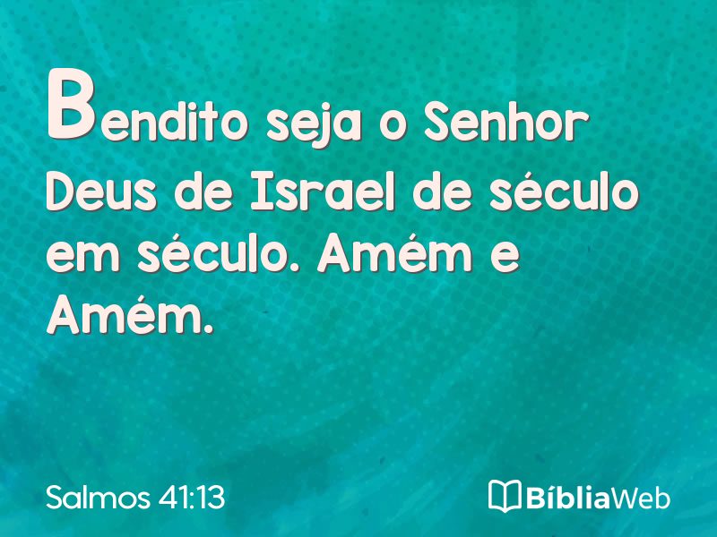 Salmos 41:13 em imagem para compartilhar
