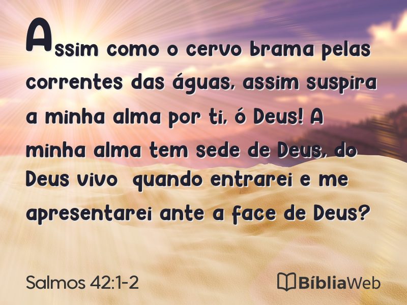 Salmos 42:1-2 em imagem para compartilhar
