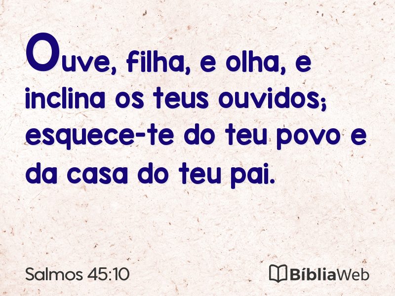 Salmos 45:10 em imagem para compartilhar