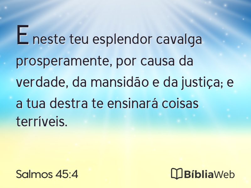 Salmos 45:4 em imagem para compartilhar