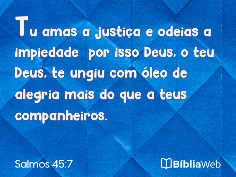 Salmos 45:7 em imagem para compartilhar