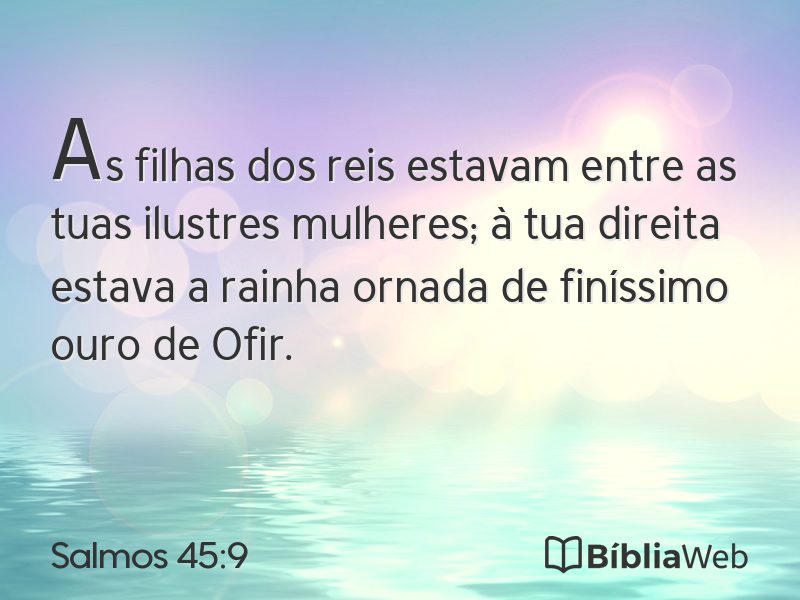 Salmos 45:9 em imagem para compartilhar