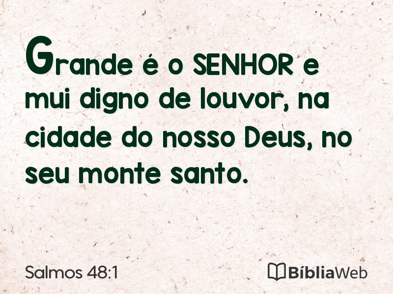 Salmos 48:1 em imagem para compartilhar