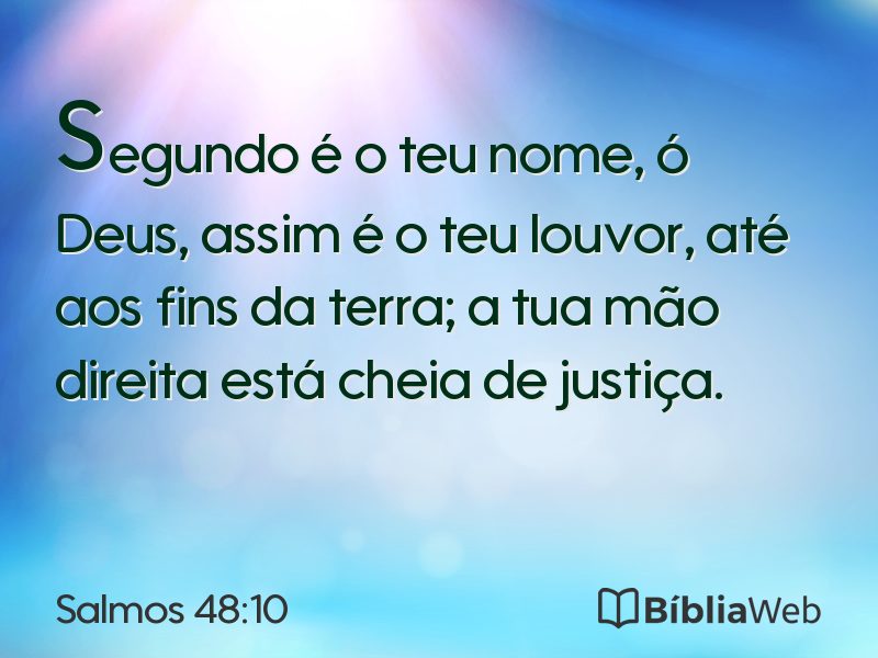 Salmos 48:10 em imagem para compartilhar