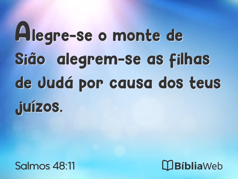Salmos 48:11 em imagem para compartilhar