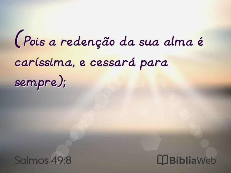 Salmos 49:8 em imagem para compartilhar