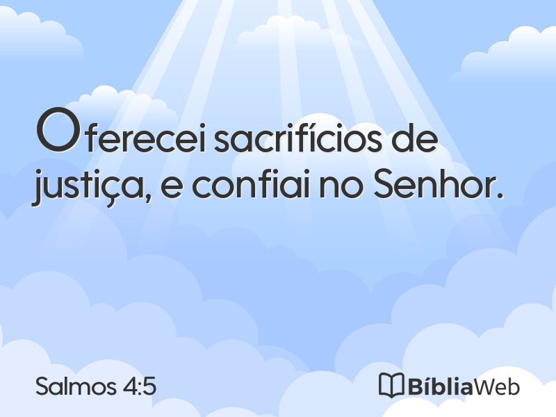 Salmos 4:5 em imagem para compartilhar