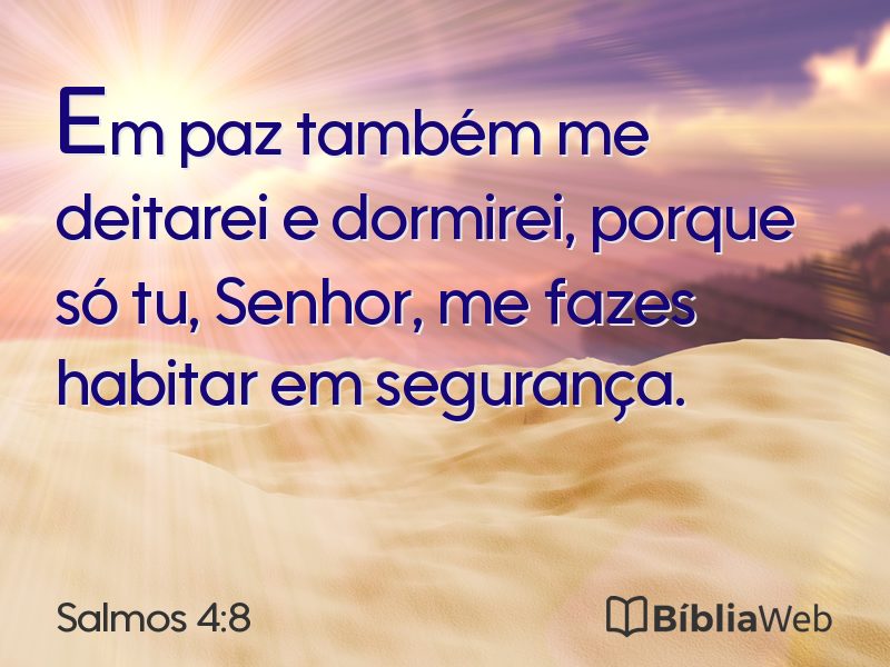 Salmos 4:8 em imagem para compartilhar