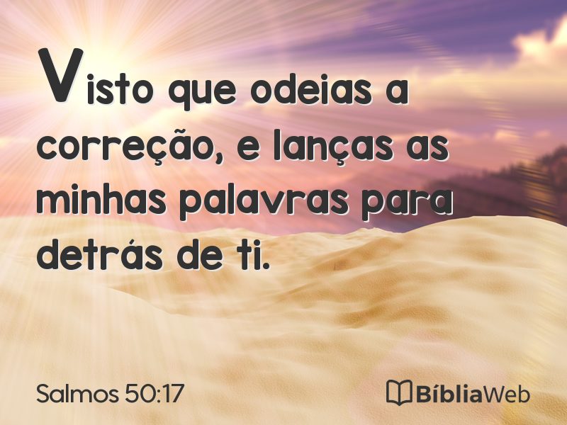 Salmos 50:17 em imagem para compartilhar