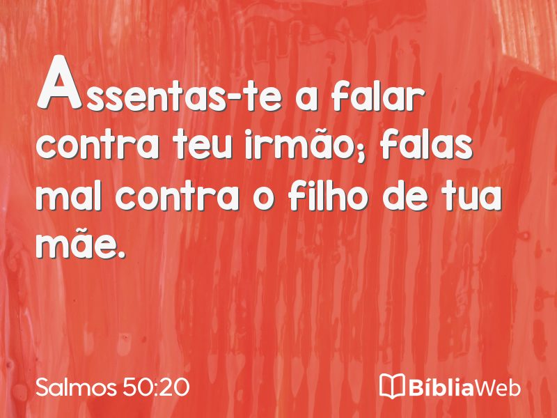 Salmos 50:20 em imagem para compartilhar