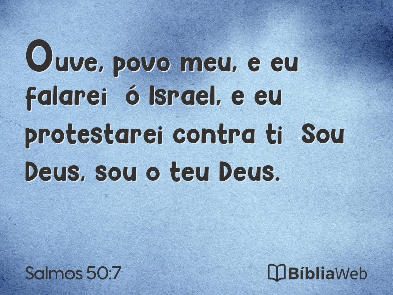 Salmos 50:7 em imagem para compartilhar