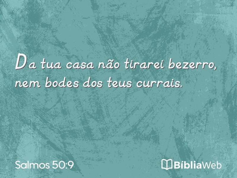 Salmos 50:9 em imagem para compartilhar