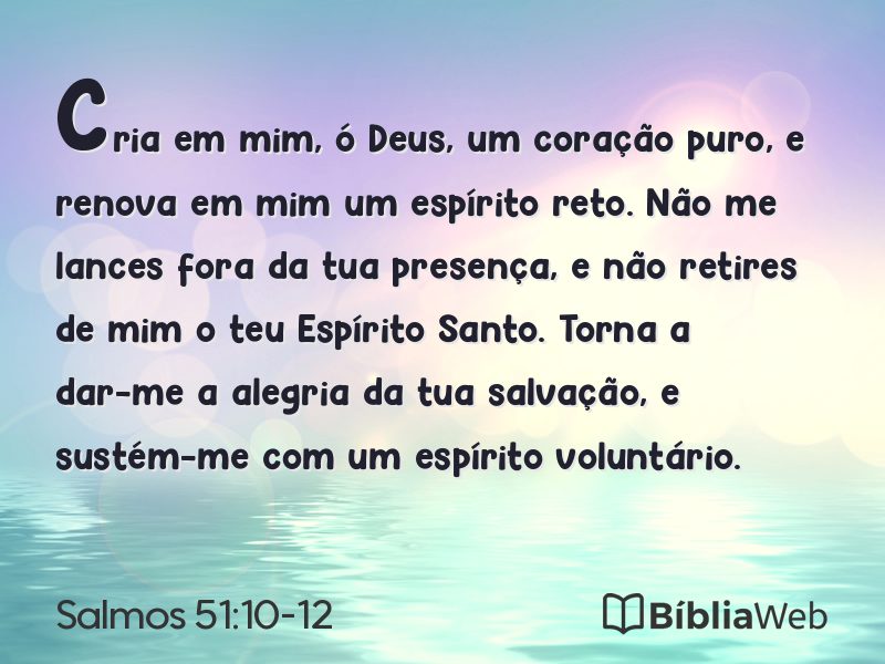 Salmos 51:10-12 em imagem para compartilhar