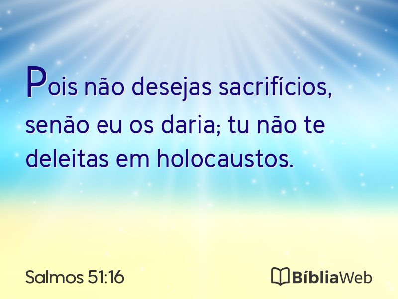 Salmos 51:16 em imagem para compartilhar