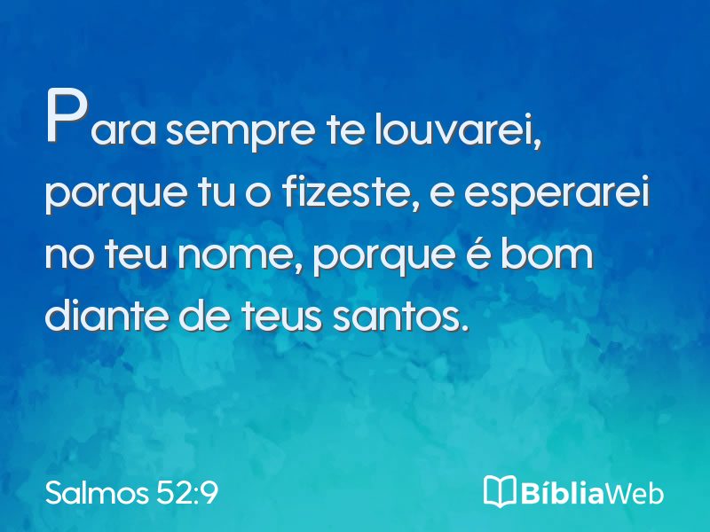 Salmos 52:9 em imagem para compartilhar