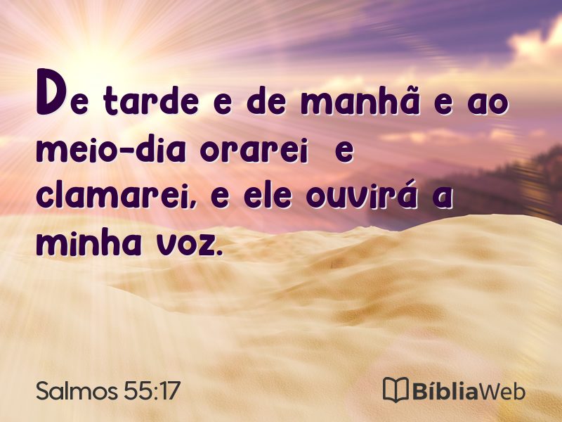 Salmos 55:17 em imagem para compartilhar
