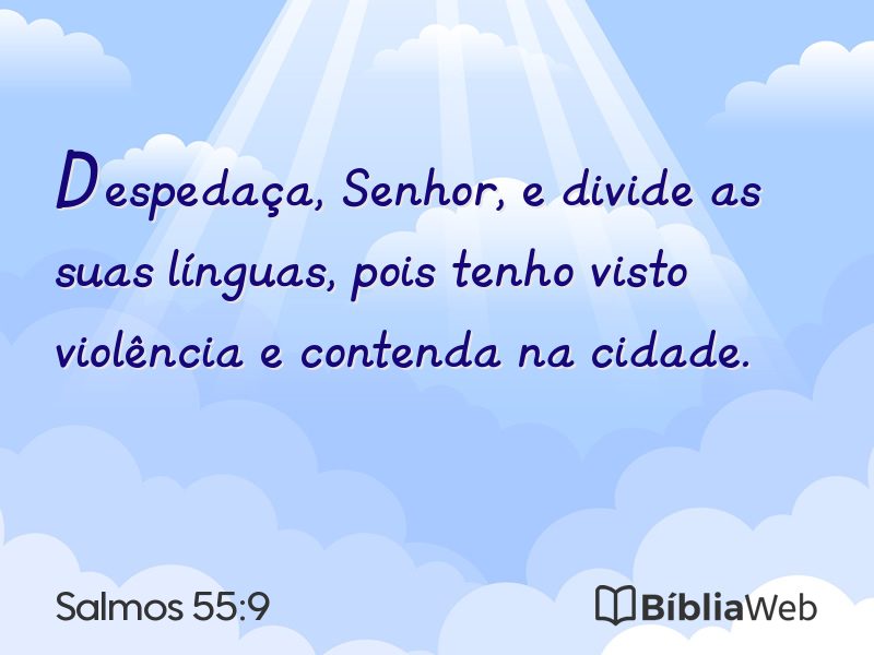 Salmos 55:9 em imagem para compartilhar