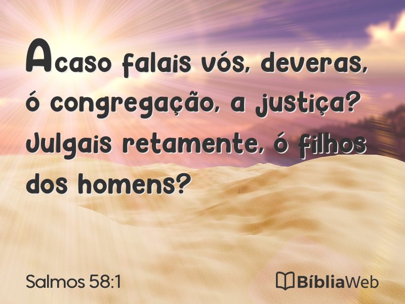Salmos 58:1 em imagem para compartilhar