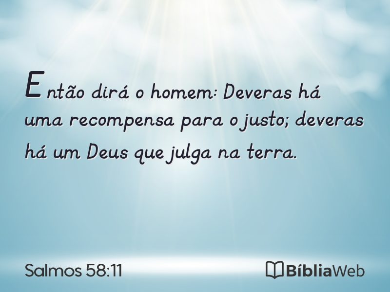 Salmos 58:11 em imagem para compartilhar