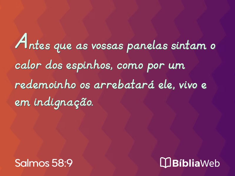 Salmos 58:9 em imagem para compartilhar