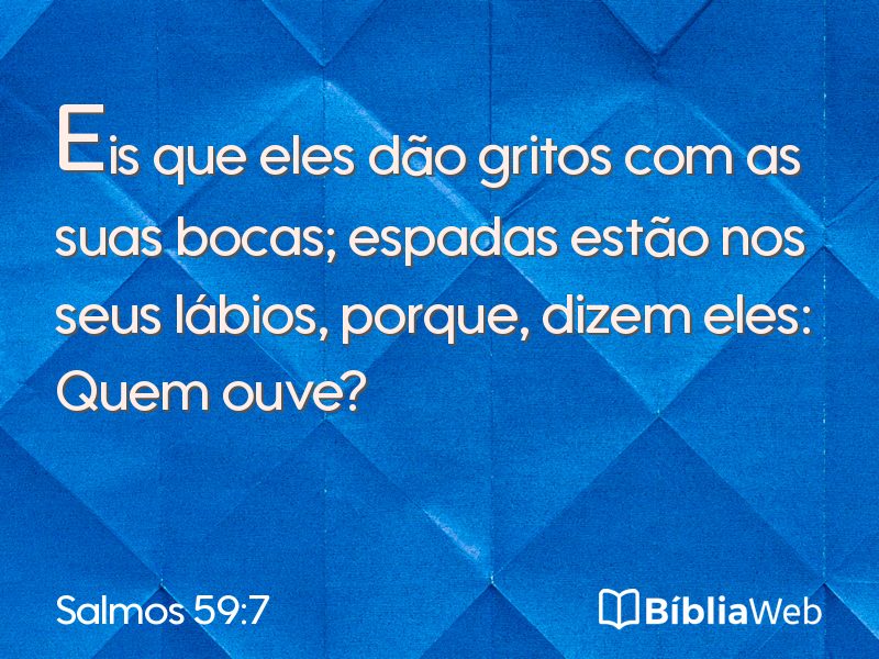 Salmos 59:7 em imagem para compartilhar