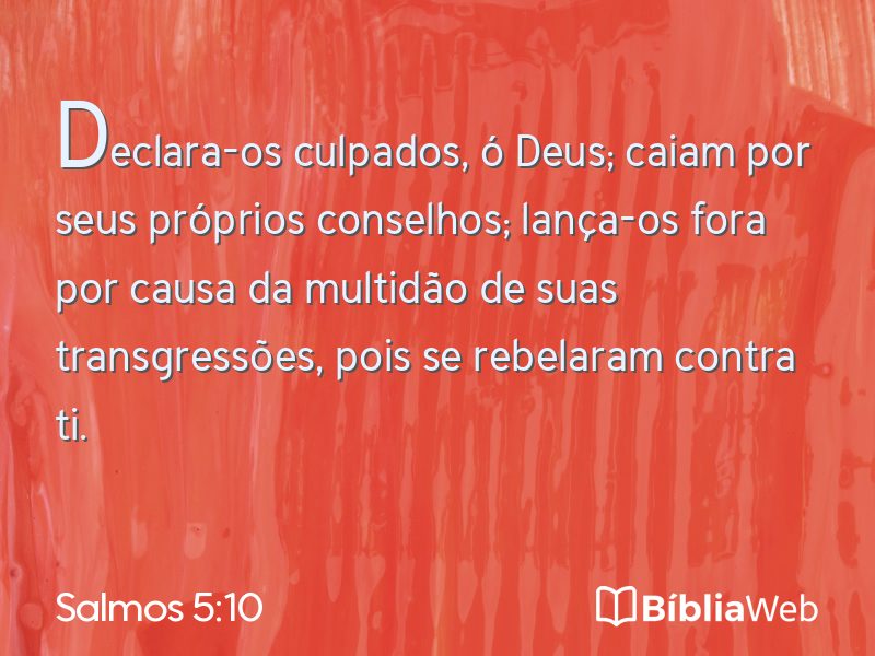 Salmos 5:10 em imagem para compartilhar